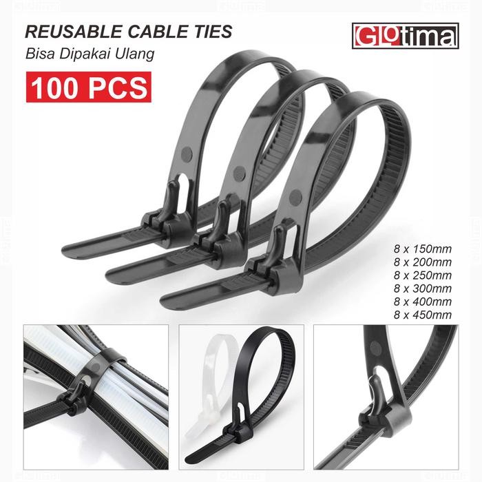 

jjm - Reusable Zip Cable Strap Kabel Ties Tis Bisa Buka Pakai Pasang Ulang