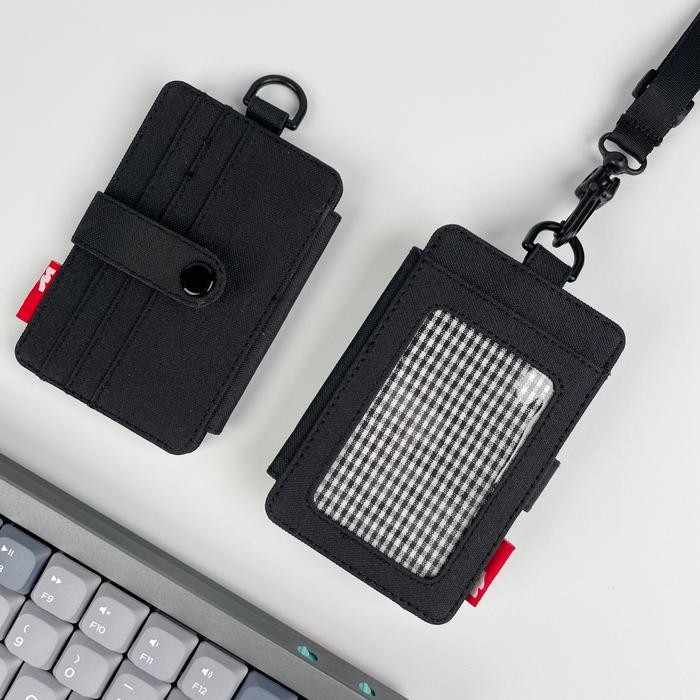 

jjm - ID Card Holder Kain Nametag Gantung Dompet Kartu Kalung Pria Wanita