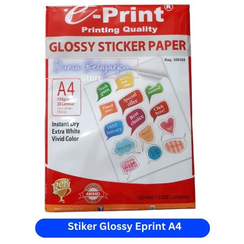 

Pilihan- Kertas Sticker / Stiker Glossy Eprint A4
