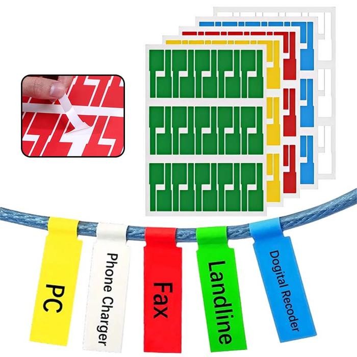 

Pilihan- 300Pcs Label Kabel Listrik Stiker Kabel Label Penanda Kabel Thermal Kabel Model Anti