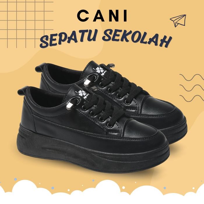 Terlaris CANI CANI Sepatu Anak Sekolah Sneakers Fullblack Edition Casual Shoes SALE