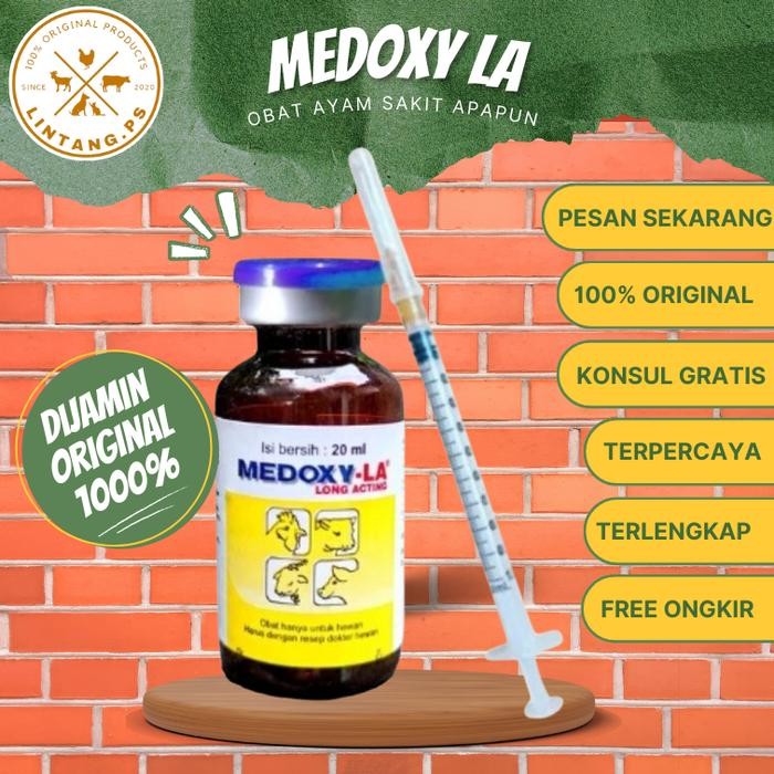 Medoxy LA 20 ml Repack - Medoxy LA Original - Obat Ayam Sakit Apapun