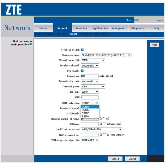 EPON ZTE F460 V6 ONU ONT 1GE 3FE TEL USB Wifi SUPPORT MODE BRIDGE