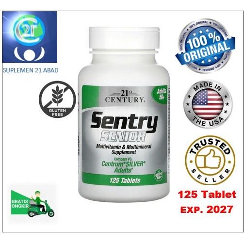 Multivitamin Lansia untuk 50+ tahun keatas 21st Century isi 125 tablet