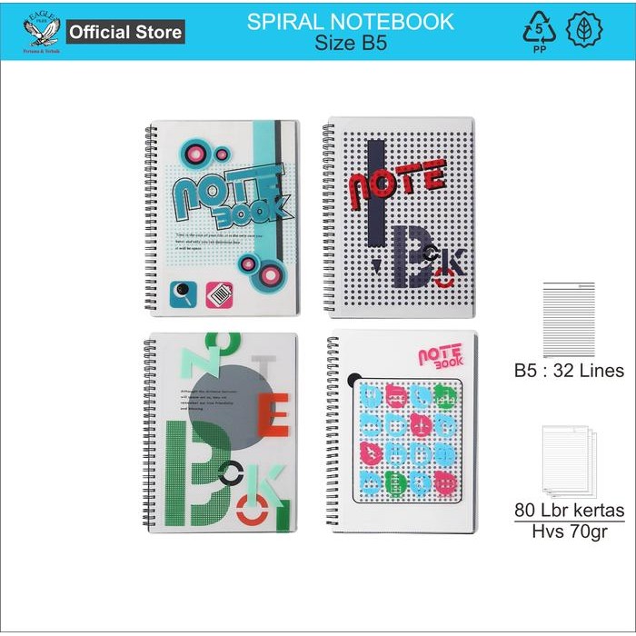 

TOMEX Buku Tulis Spiral Notebook Spiral Notes Spiral Motif NoteBook B5