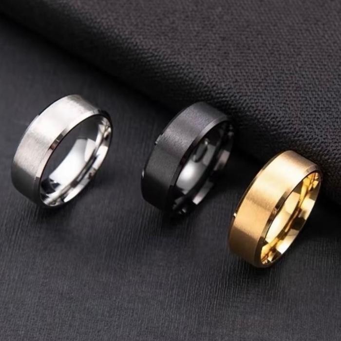 Cincin titanium SIMPLE termurah pria dan wanita elegan Rings