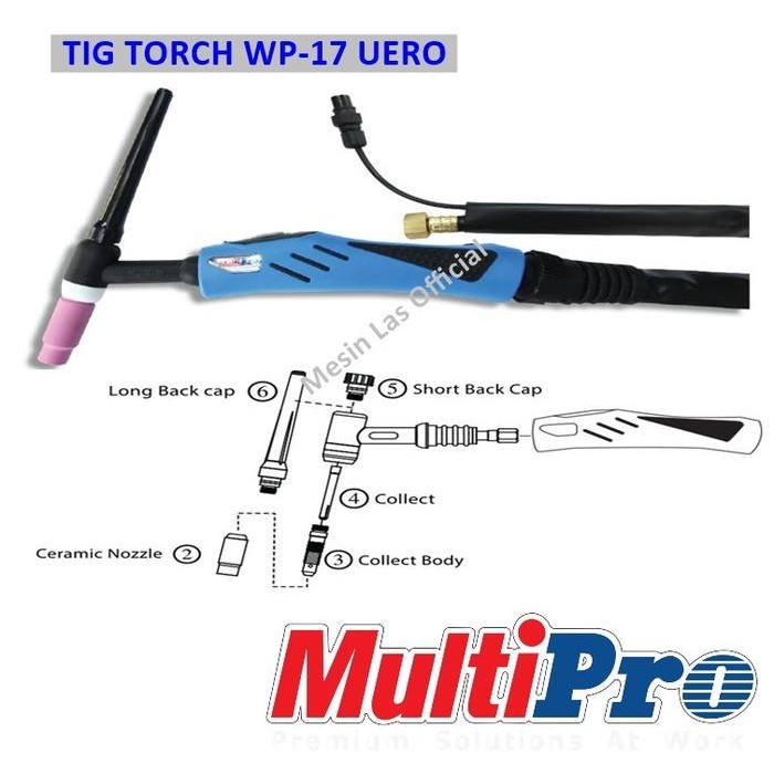 Multipro Tig Torch WP-17 EURO Panjang 4 Meter