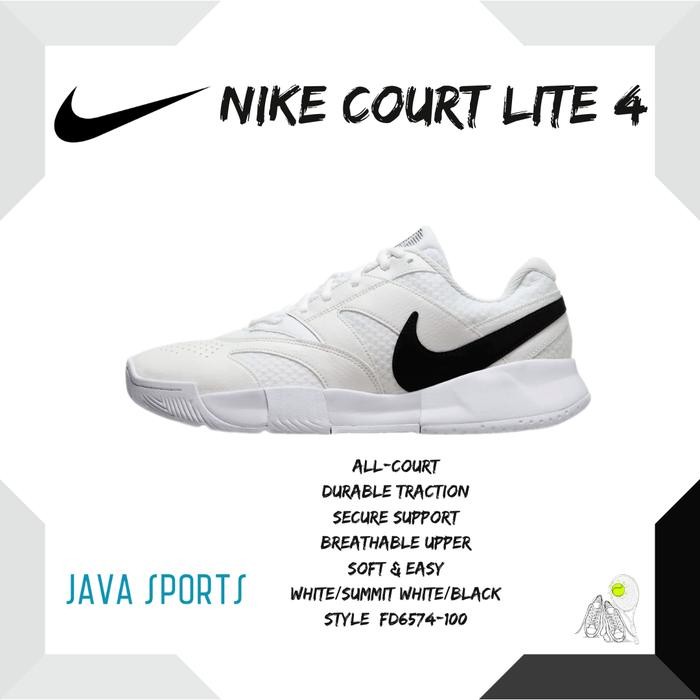 Sepatu Tenis Nike Court Lite 4 Original Shoe White Summit White Black