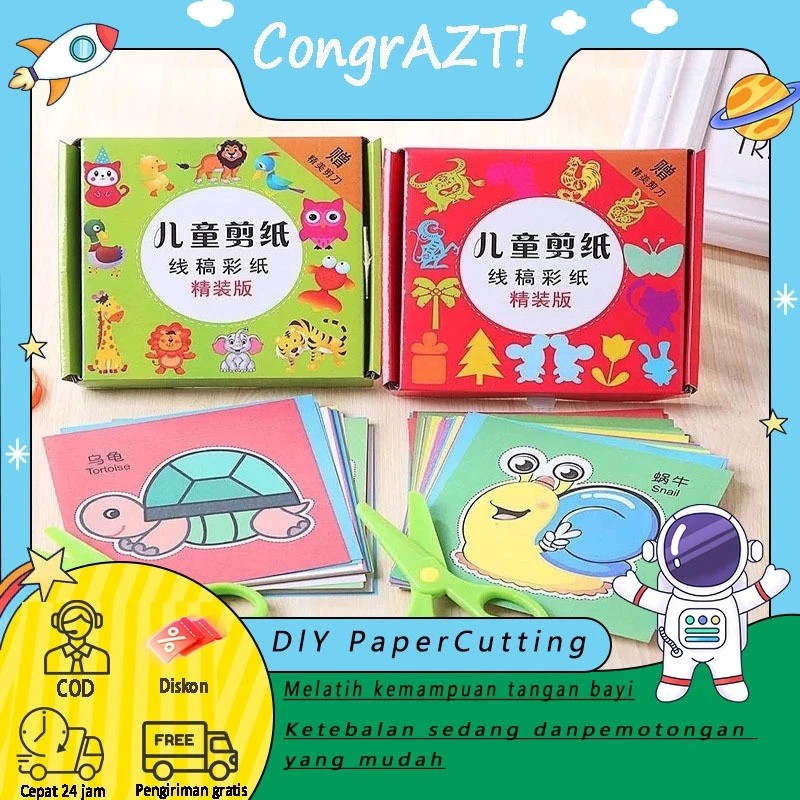 

CongraAZT Mainan COD cutting paper activity kit Mainan Menggunting Anak Mainan Gunting Kertas Anak