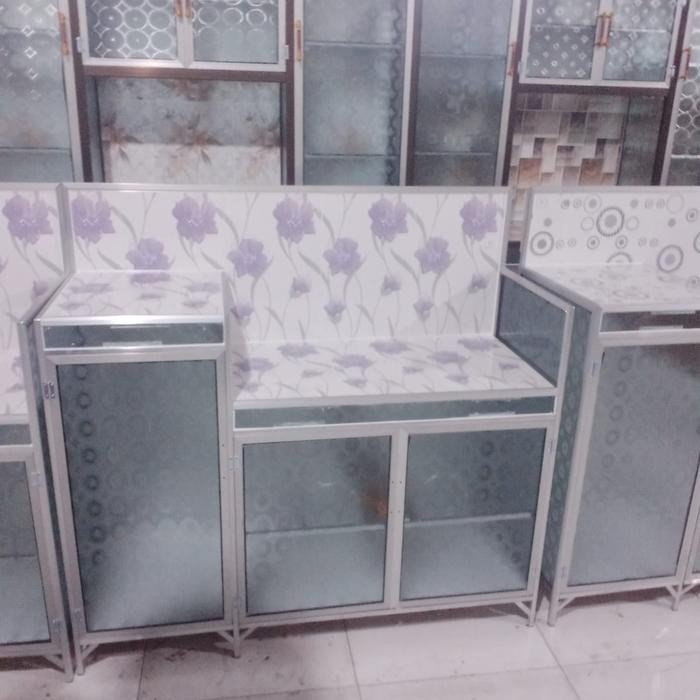 Rak Kompor Wastafel Meja Kompor 3 Pintu Meja Kompor Alumunium