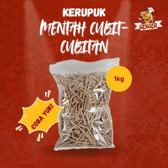 

ASLI HG Gehger Kerupuk Cubit Cubitan Gurilem Mentah Babangi 1Kg Putih Pink Food Snack Keripik READY
