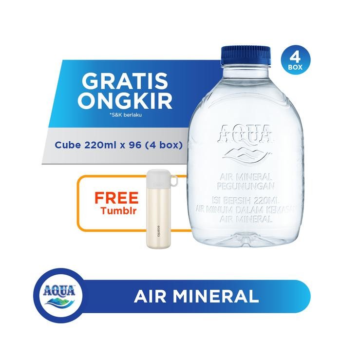 

Pilihan- Aqua Cube 220Ml X 24 Botol (4 Box) Free Stainless Tumblr