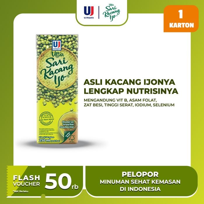 

Pilihan- Ultra Sari Kacang Ijo 250Ml 1 Karton (24 Pcs)