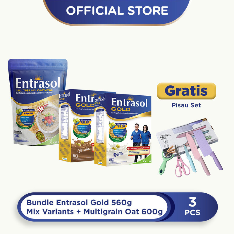 

Bundle Entrasol Gold Mix Variants + Multigrain Oat Free Pisau Set