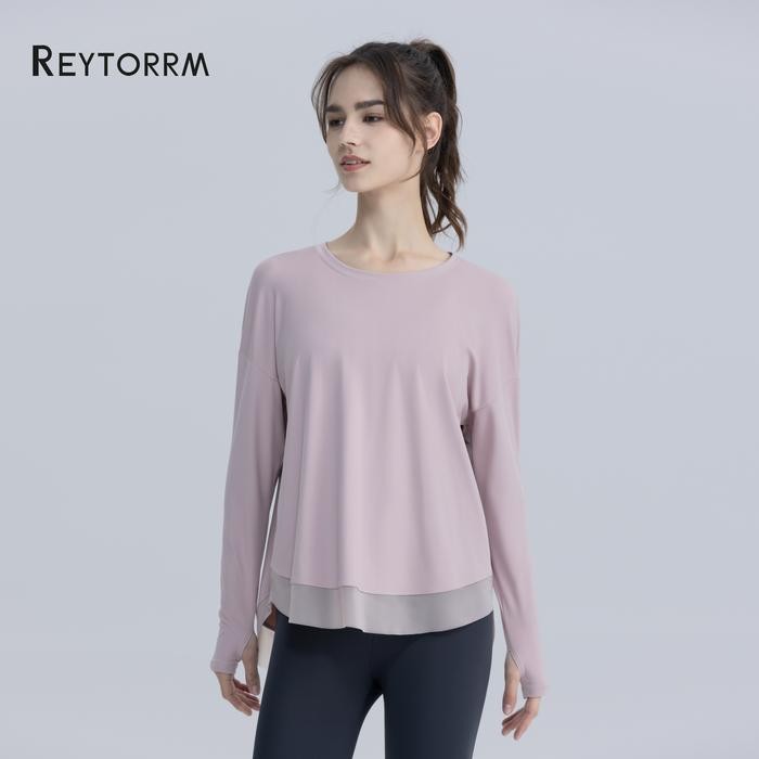 Reytorrm Baju Olahraga Wanita Lengan Panjang Kaos T-Shirt polo kemeja