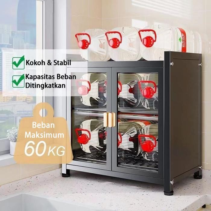 ORIGINAL GUANJIE - Rak Piring Tertutup Rak Cuci Piring Stainless Pengering Piring Stenlis Dapur Dish