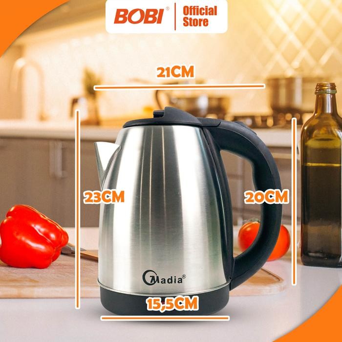 Teko Listrik Kettle Pemanas Air Panas Stainless 2 Liter Electric Elektrik Termos kabel wadah