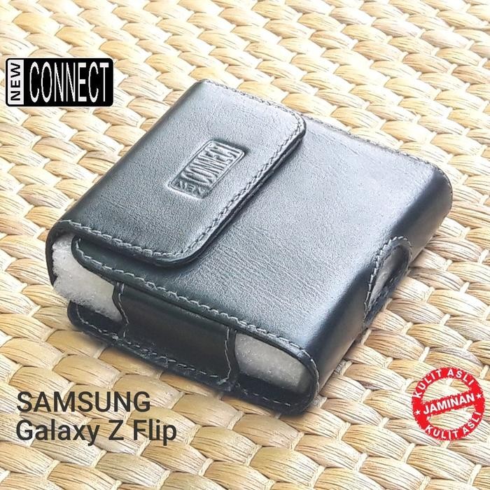 Dompet sarung hp samsung galaxy z flip kulit sapi