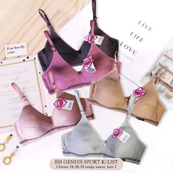 Sfp - 3Pcs Karet Bawah- Bra Olahraga Original 100% Bh Busa Sport Wanita