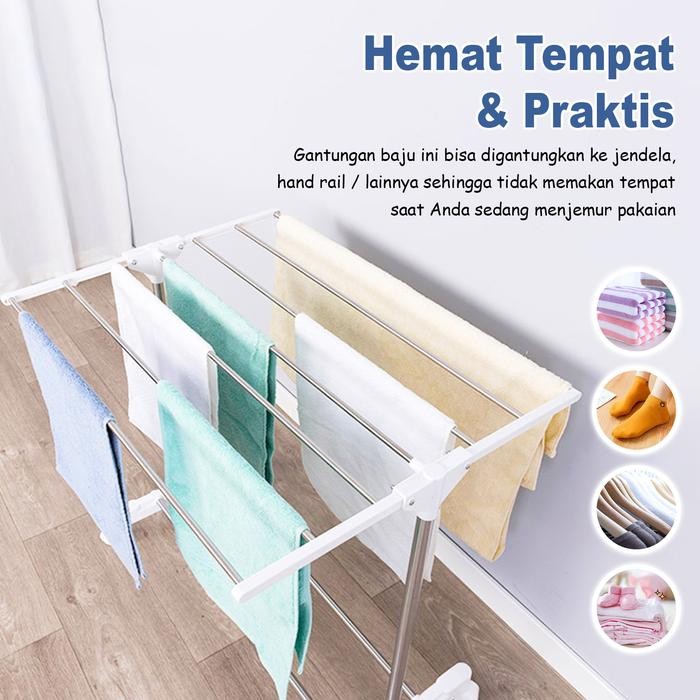 Ikea Livien - Jemuran Handuk Jemuran Lipat Jemuran Portable Minimalis - B01B Pakaian Pipa Plastik