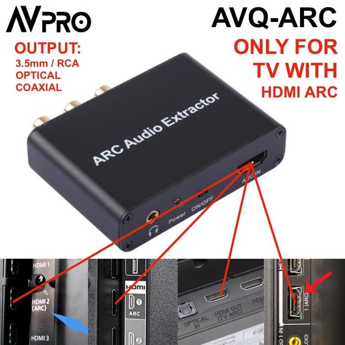AVPRO ARC HDMI AUDIO RETURN CHANNEL / EXTRACTOR TO OPTICAL & COAXIAL