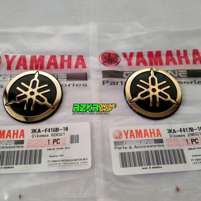 EMBLEM GARPUTALA TANGKI RX KING 2003 SE 20TH GOLD ORIGINAL YAMAHA