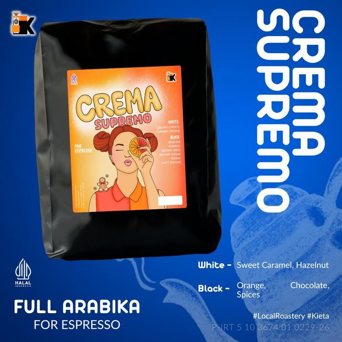 

Kopi Crema Supremo Espresso Blend 250gr - 100% arabika by kieta coffee