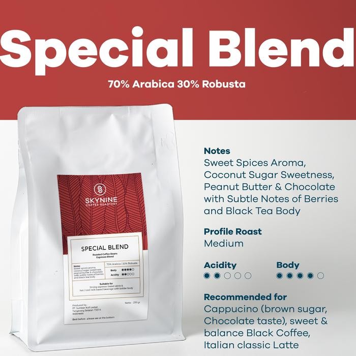 

ROASTED BEANS BLEND SKL-SB 250 GRAM