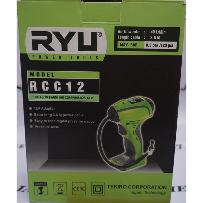 RYU KOMPRESOR MINI POMPA ELEKTRIK BAN MOBIL MOTOR DC 12 V