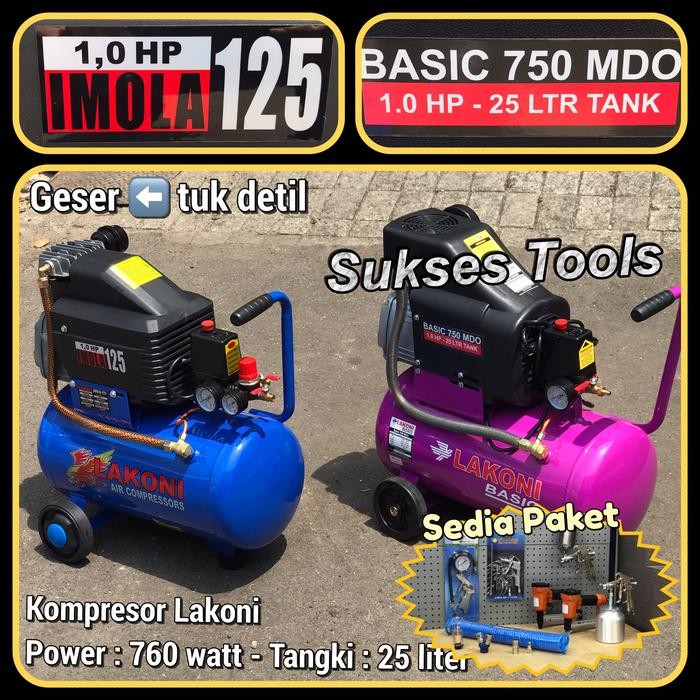 KOMPRESOR ANGIN LAKONI IMOLA 125 IMOLA125 KOMPRESSOR LISTRIK 1 HP 25 L
