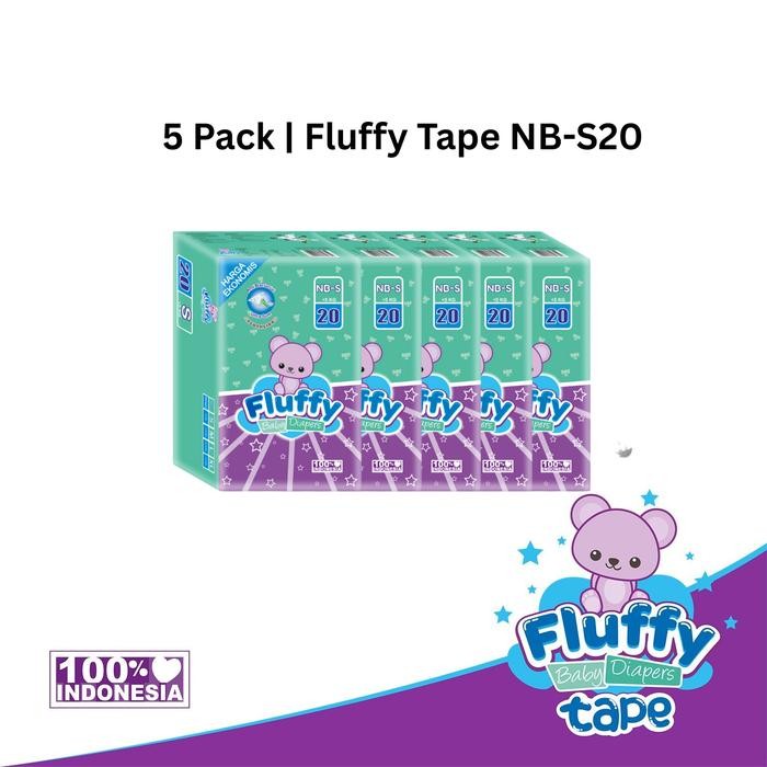 Fluffy Popok Bayi Tipe Perekat Newborn S100 - S20 x 5 Pack