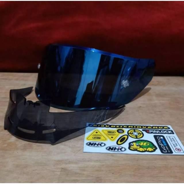 Paket Flat Visor NHK GP1000 + spoiler NHK GP1000 + Topost - Paket Kaca