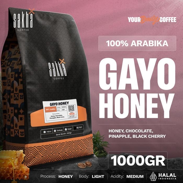 

Biji Kopi Arabika Gayo Honey Arabica Coffee Beans Sakha Roastery 1 Kg