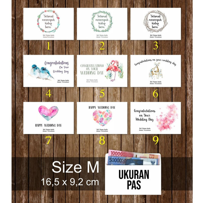 

M 50PCS AMPLOP SUMBANGAN / KONDANGAN PERNIKAHAN WEDDING CUSTOM NAMA KODE 541