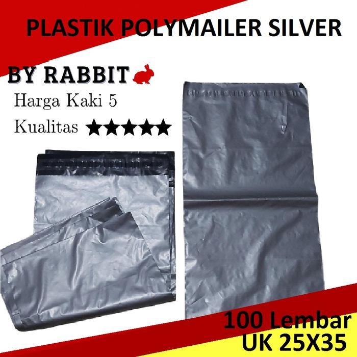 

KANTONG PLASTIK POLYMAILER AMPLOP SILVER GLOSSY 25X35 ( 100LEMBAR ) KODE 323