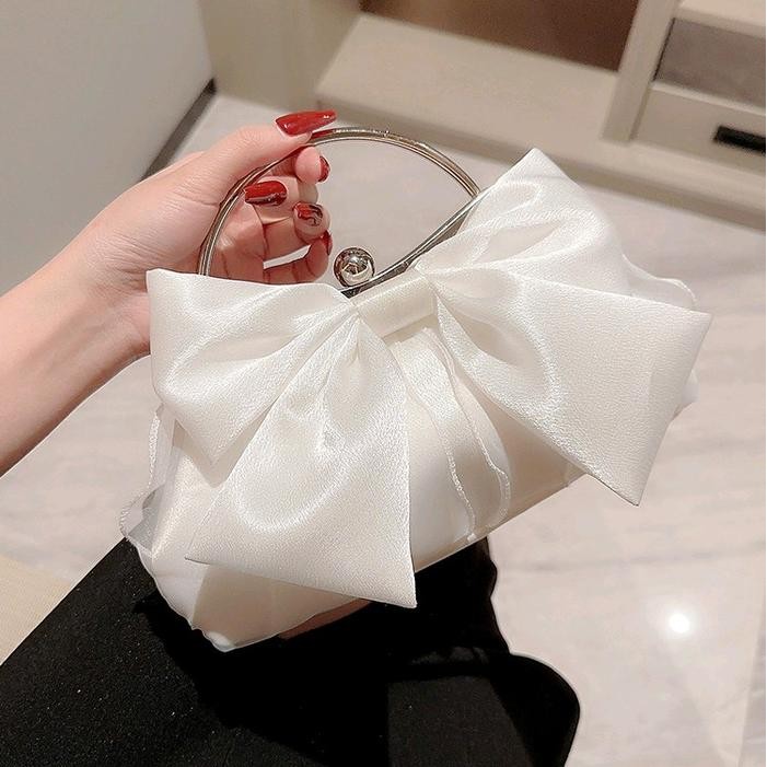 Lajoree Rosie Clutch Tas Pesta Wanita Import Clutch Mini Kondangan Cantik Elegan Polos Bunga Hitam