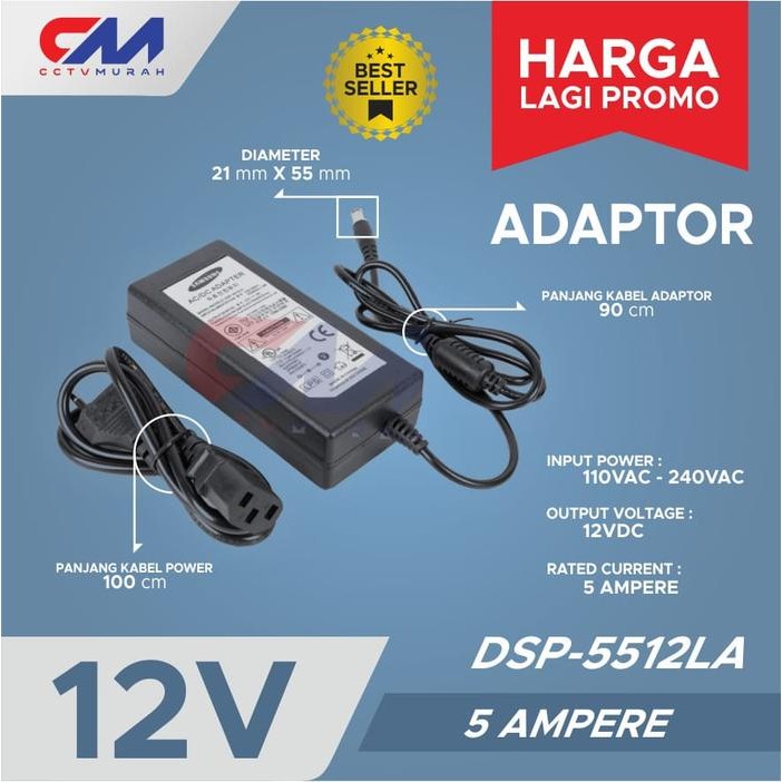 ADAPTOR 12V 5A SAMSUNG 5.5MM X 2.1MM