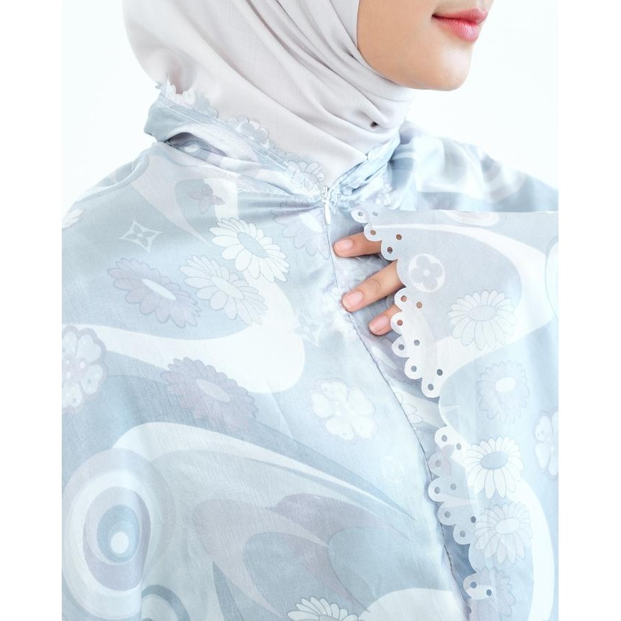 Mukena Sarah Motif Bunga Teratai Sarah 2In1 Traveling Maiabyhasya