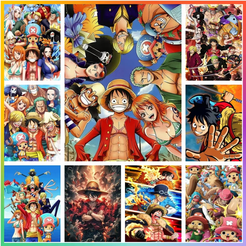 Miniso One Piece Luffy Anime Diamond Painting 5D Diy Art Pattern Printed Kit Puzzle Canvas Mosaic