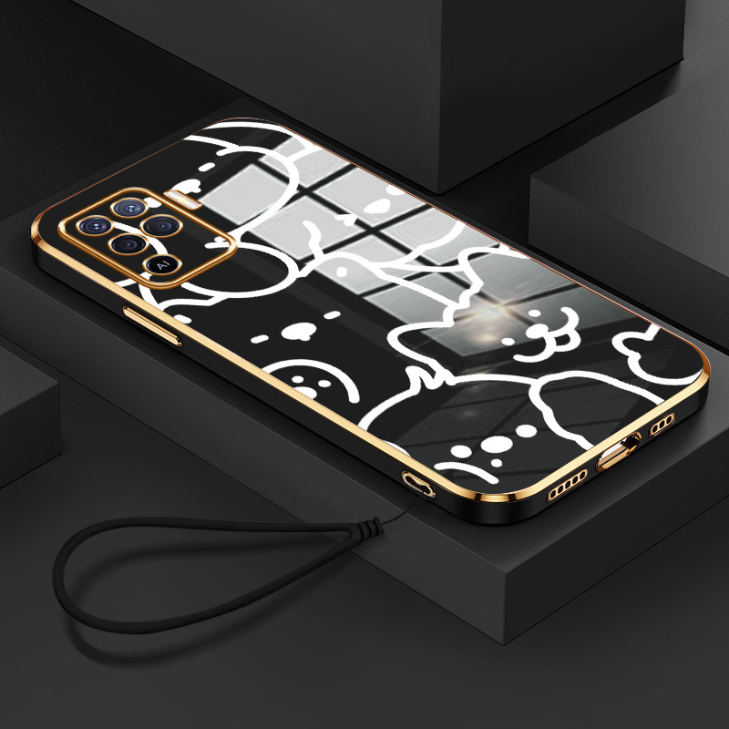 Casing Hp Untuk OPPO A94 F19 Pro Reno 5F Reno 5 Lite Case Casing pola Tali kucing anjing Kesing HP C