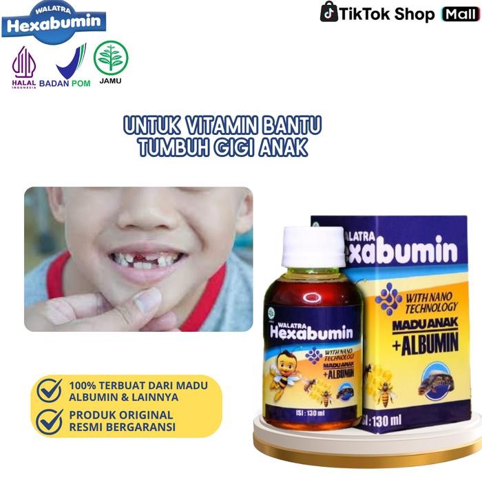 Hexabumin - Untuk Sakit Gigi Berlubang, Gusi Bengkak, Vitamin Untuk Tumbuh Gigi Pada Anak
