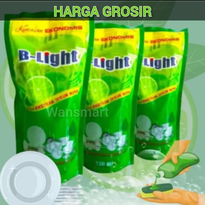 Sabun Pencuci Piring Cair Aroma jeruk Nipis B-LIGHT kemasan 330ml