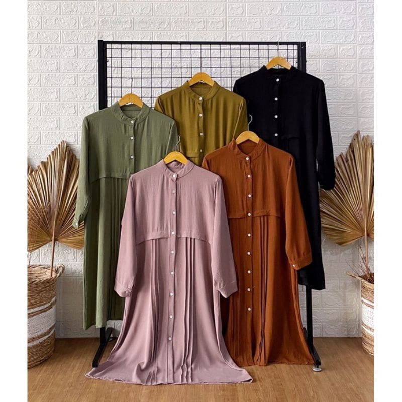 Pakean Tonik Import Premium Bj Atasan Tunika Bahan Tebal Dres Long Tunik Wanita Muslimah Drees Baju 