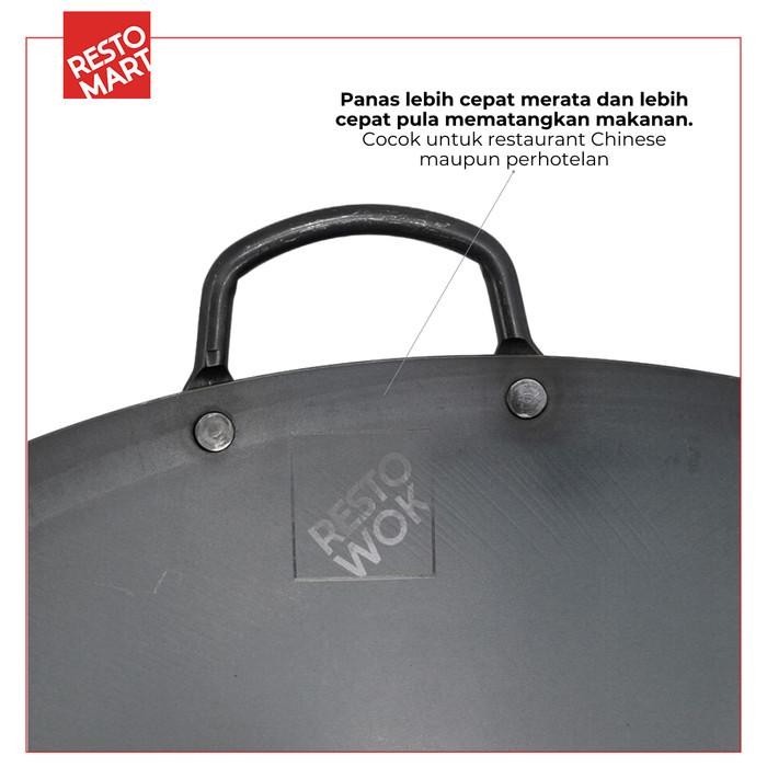 Wajan Baja Pre Seasoned / Kuali / Wajan Black Steel / Double Ear Wok 50 cm (2291084) (F12)