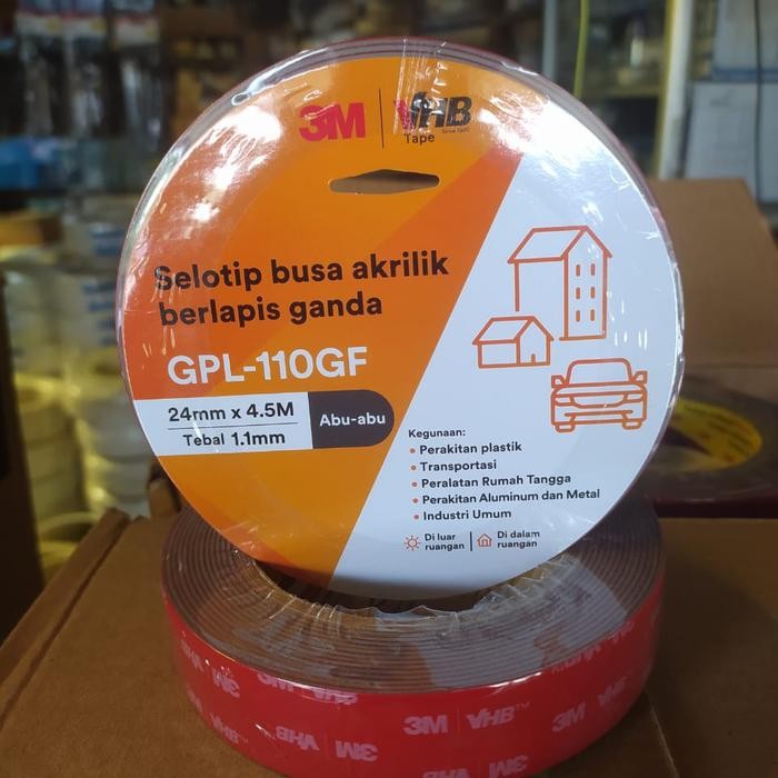 

Stok Baru Doble tape 3M VHB 24mm x 4,5 mtr. Doubletape foam Original