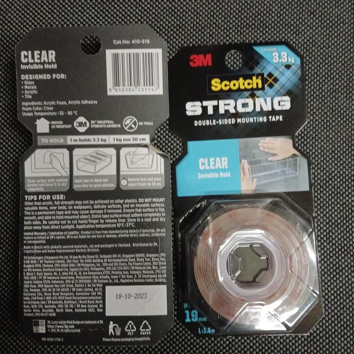 

Stok Baru 3m double tape transparant clear
