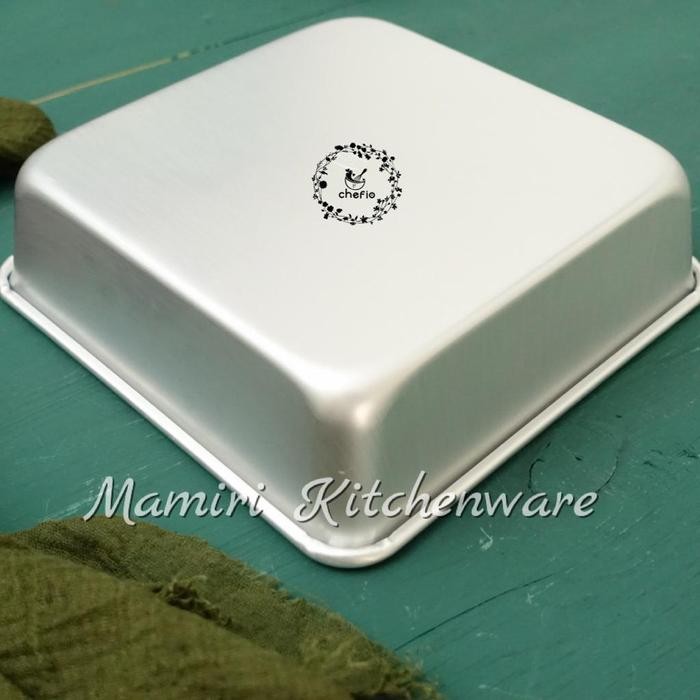 Chefio Loyang Kotak Aluminium Tanpa Sambungan Press / Bolu Cake Lapis