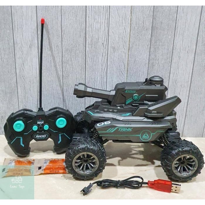 Mainan Rc Remote Control Mecha Tank Bisa Nembak Baterai Charge 318-4