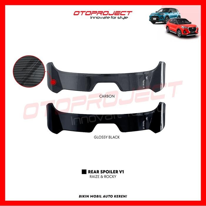 Terbaik Spoiler Toyota Raize Daihatsu Rocky 2021 Hitam / Carbon