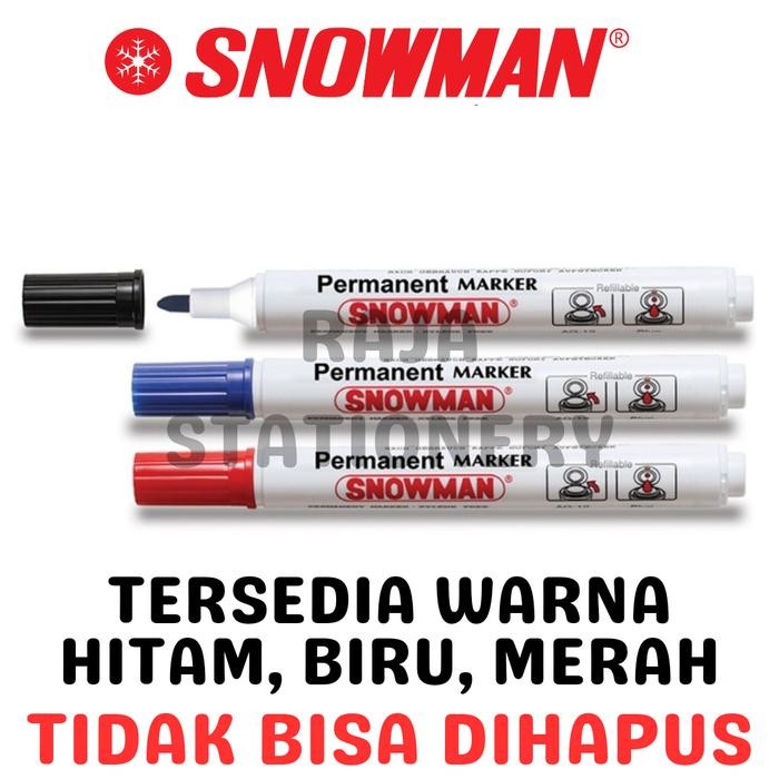 

Terlaris Snowman Permanent Marker G-12 Black Blue Red / Spidol Snowman Permanen Hitam Biru Merah